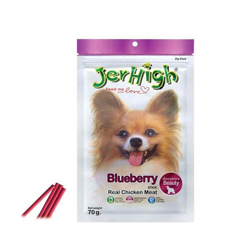 Jerhigh Blueberryتشویقی سگ جرهای مدل میله ای طعم بلوبری 70 گرم ( زیبایی پوست و مو )