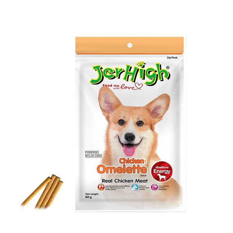 jerhigh omelette stick treats dog