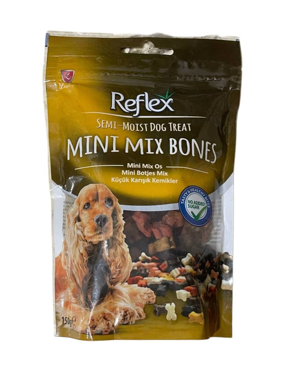 تشویقی سگ رفلکس طرح استخوان کوچک Mini Mix Bones (150 گرم)|تشویقی سگ رفلکس طرح استخوان کوچک 150 گرم|