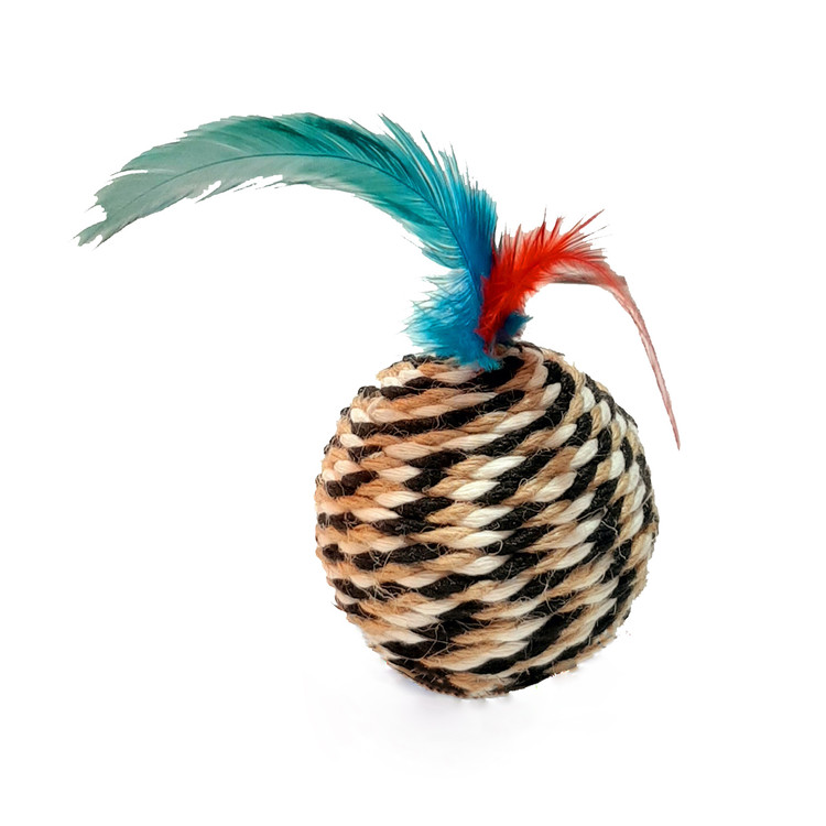 اسباب بازی گربه توپ کنفی پر دار|اسباب بازی گربه مدل توپ کنفی پردار