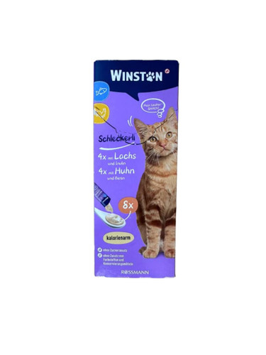 بستنی گربه وینستون طعم مرغ و ماهی 8 عددی|Winston Cat Schleckerli Chicken and Fish
