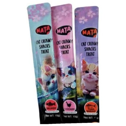 بستنی گربه طعم ماهی مرغ ماتا ۱۵ گرم MATA cat creamy snacks treat/بستنی گربه ماتا با طعم سالامون میگو مرغ