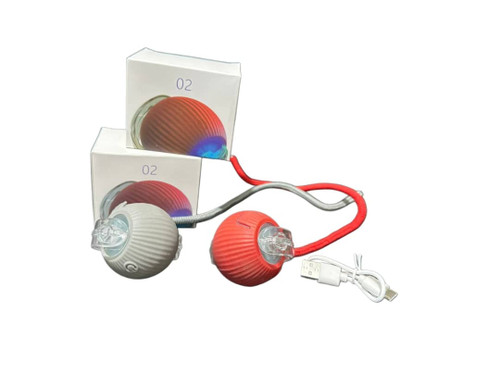 اسباب بازی گربه مدل توپ هوشمند دنباله دار شارژی_اسباب بازی سگ و گربه مدل توپ متحرک دنباله دار